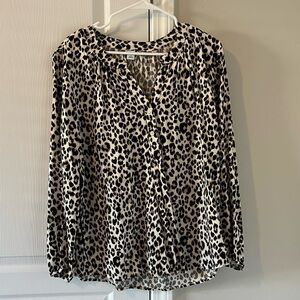 Women’s Old Navy Cheetah Long Sleeve Blouse - Size L
